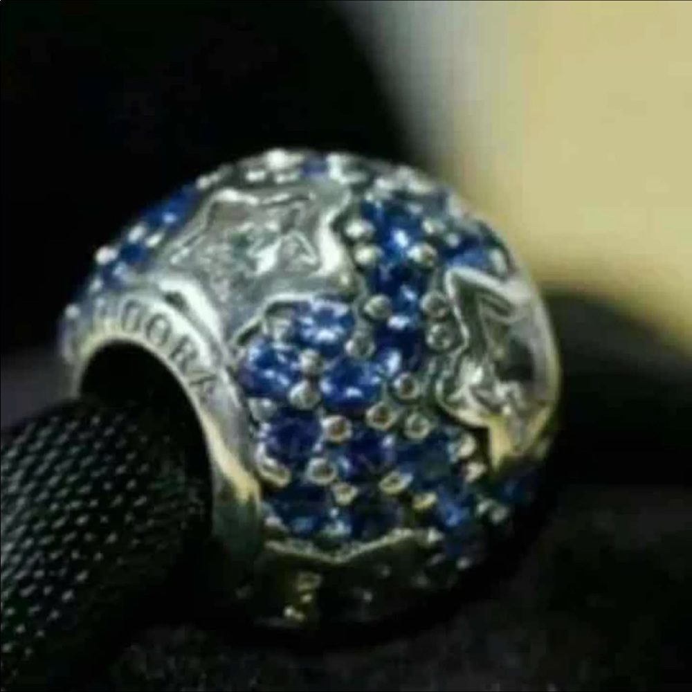 Classic “PANDORA FOLLOW THE STARS” 925 Midnight Blue Crystals Clear CZ Stars